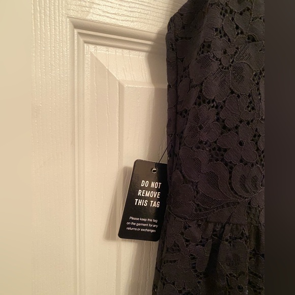 Express NWT Black Lace Spaghetti Strap Full Midi Skirt Dress - Sz M - Black - Picture 4 of 8